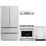 Cosmo 4-Piece Kitchen, 30 Gas Range, Range Hood, Dishwasher and Refrigerator COS-4PKG-106